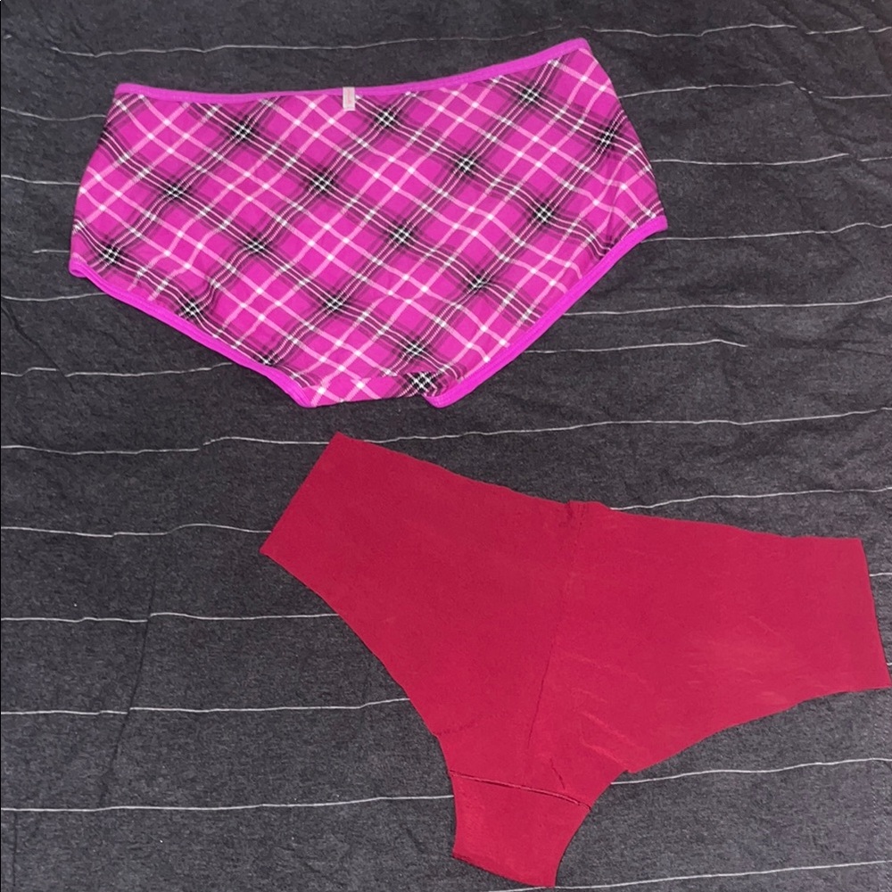 2 Pairs PINK Victoria's Secret Red and Pink Panties BNWT - Picture 4 of 4
